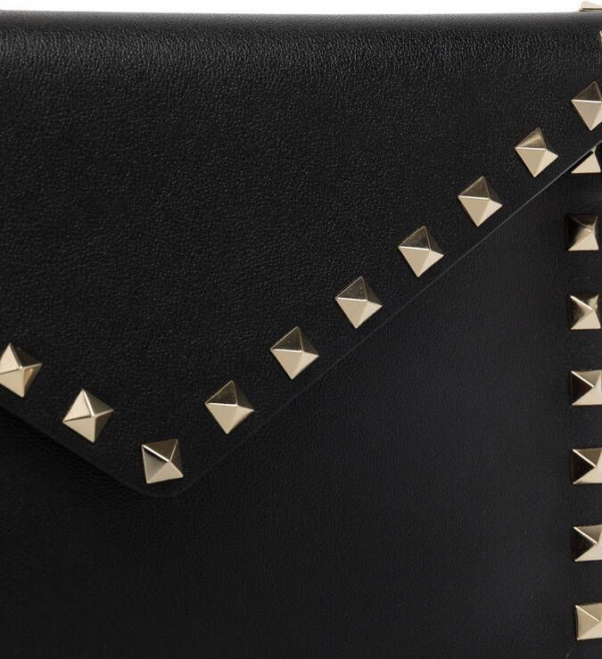Valentino Garavani Rockstud leren clutch Zwart
