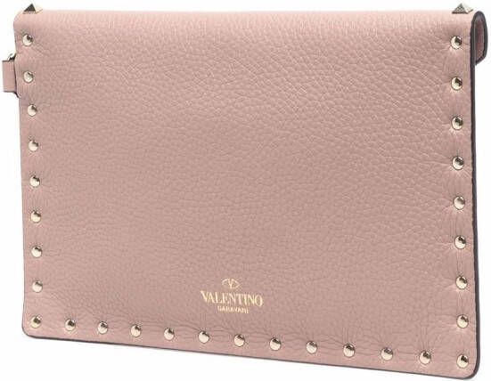 Valentino Garavani Rockstud envelope clutch Beige