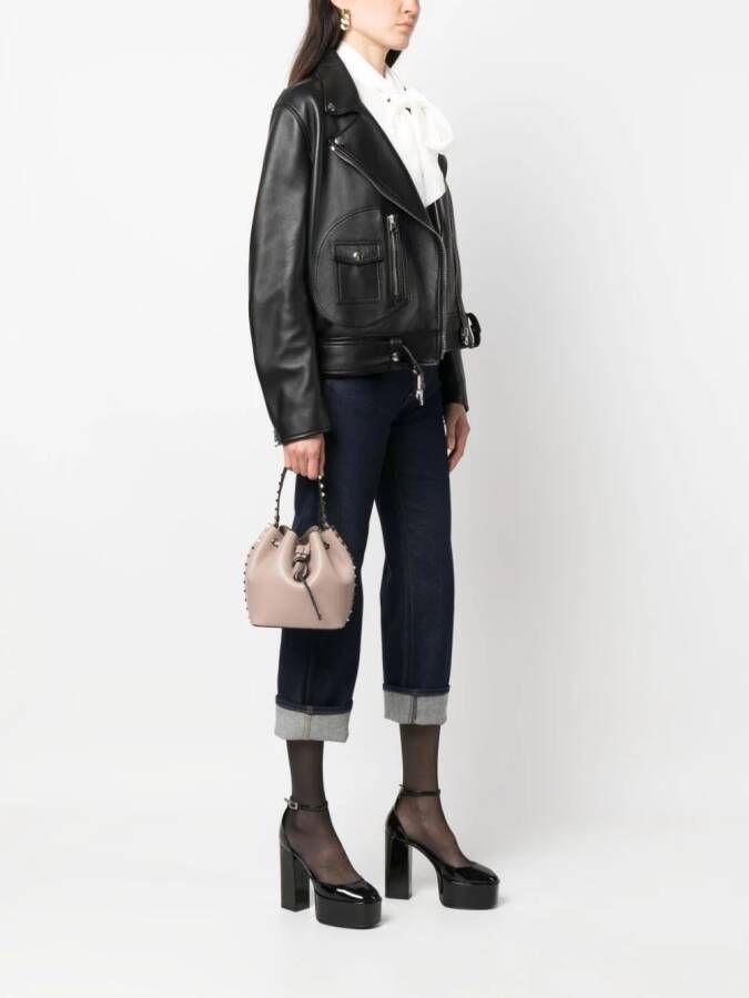 Valentino Garavani Rockstud leren bucket-tas Roze