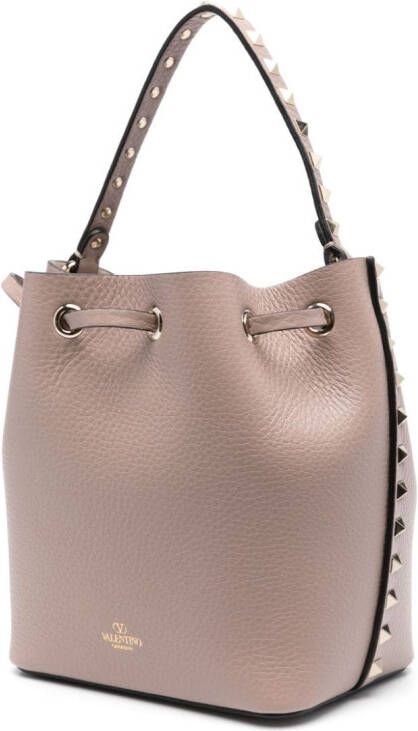 Valentino Garavani Rockstud leren bucket-tas Roze