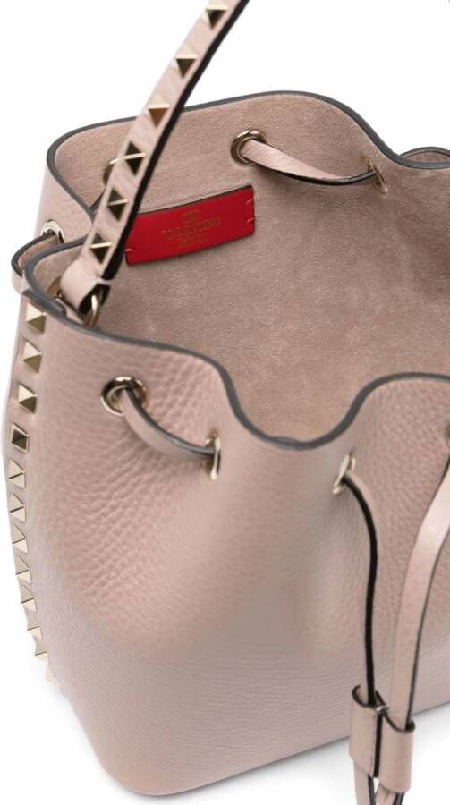 Valentino Garavani Rockstud leren bucket-tas Roze