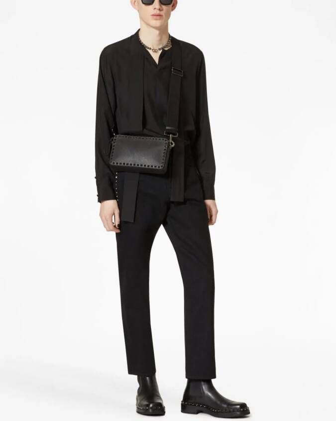 Valentino Garavani Rockstud leren crossbodytas Zwart