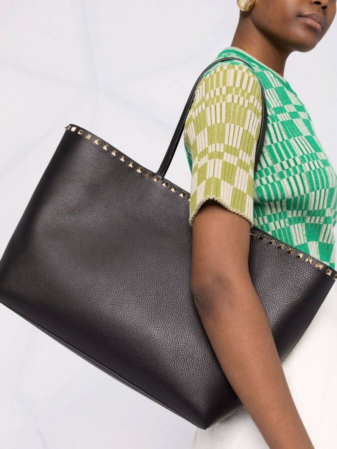 Valentino Garavani Rockstud leren shopper Zwart