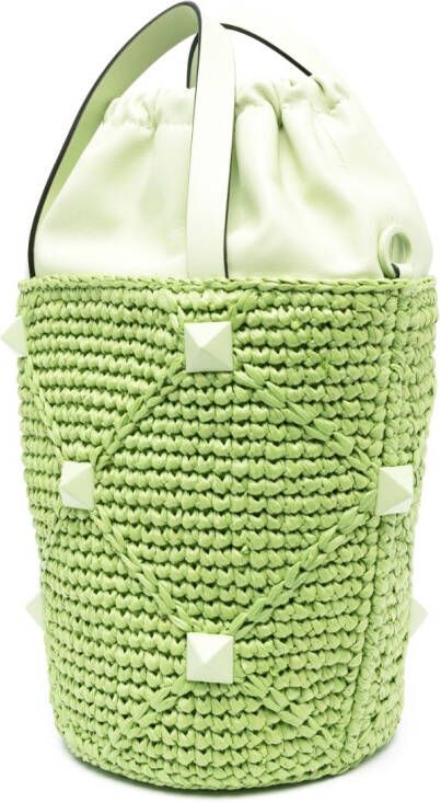 Valentino Garavani Roman bucket-tas met studs Groen