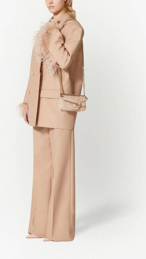 Valentino Garavani Schoudertas met logoplakkaat Beige