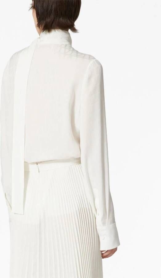 Valentino Garavani Zijden blouse met jacquard Wit