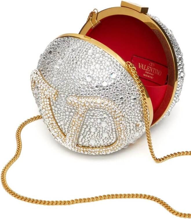Valentino Garavani VLogo Signature verfraaide clutch Zilver