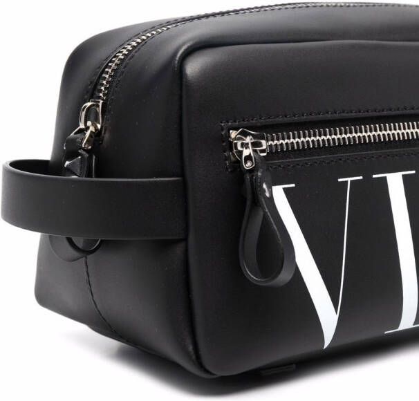 Valentino Garavani Toilettas met VLTN print Zwart