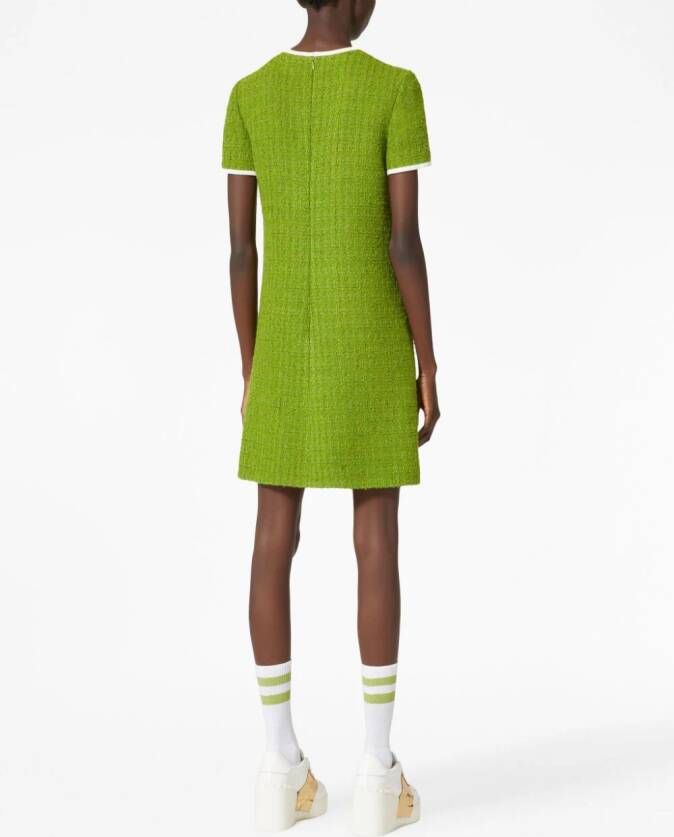 Valentino Garavani Tweed mini-jurk Groen