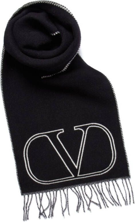 Valentino Garavani VLogo intarsia sjaal Zwart