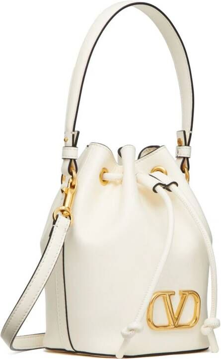 Valentino Garavani Vlogo leren bucket-tas Wit