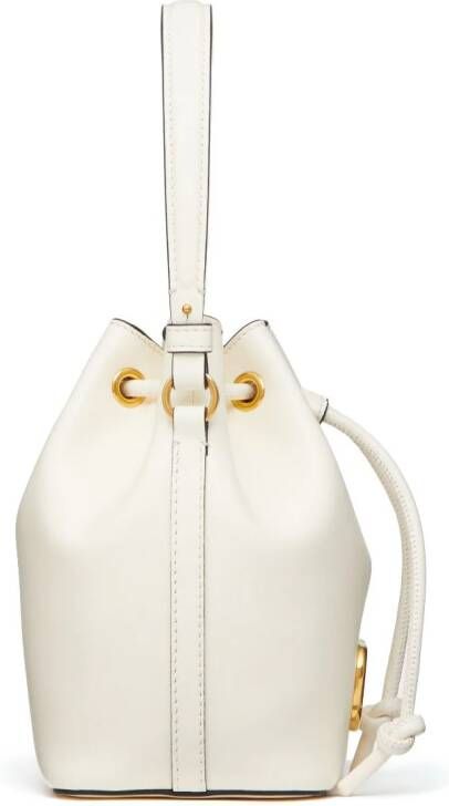 Valentino Garavani Vlogo leren bucket-tas Wit