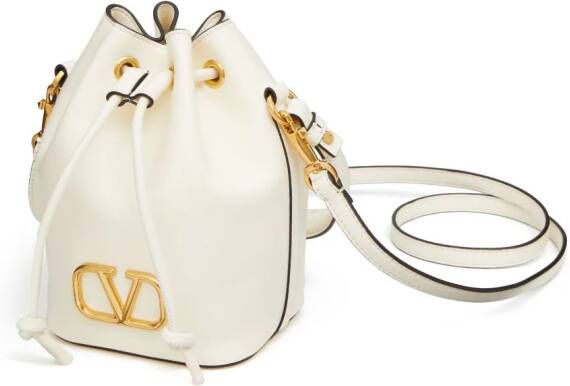 Valentino Garavani Vlogo leren bucket-tas Wit