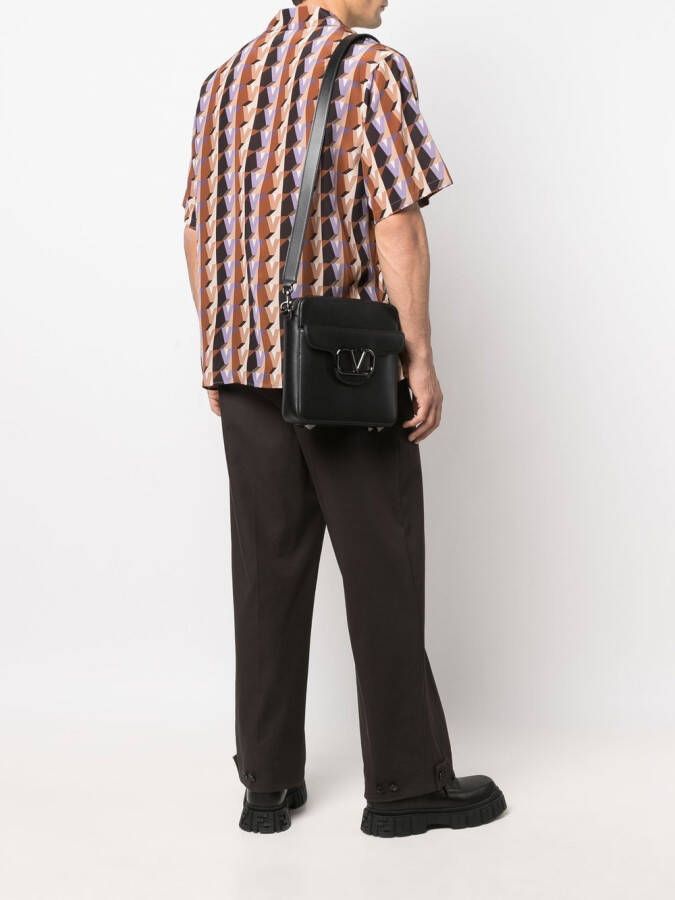 Valentino Garavani VLogo leren messengertas Zwart