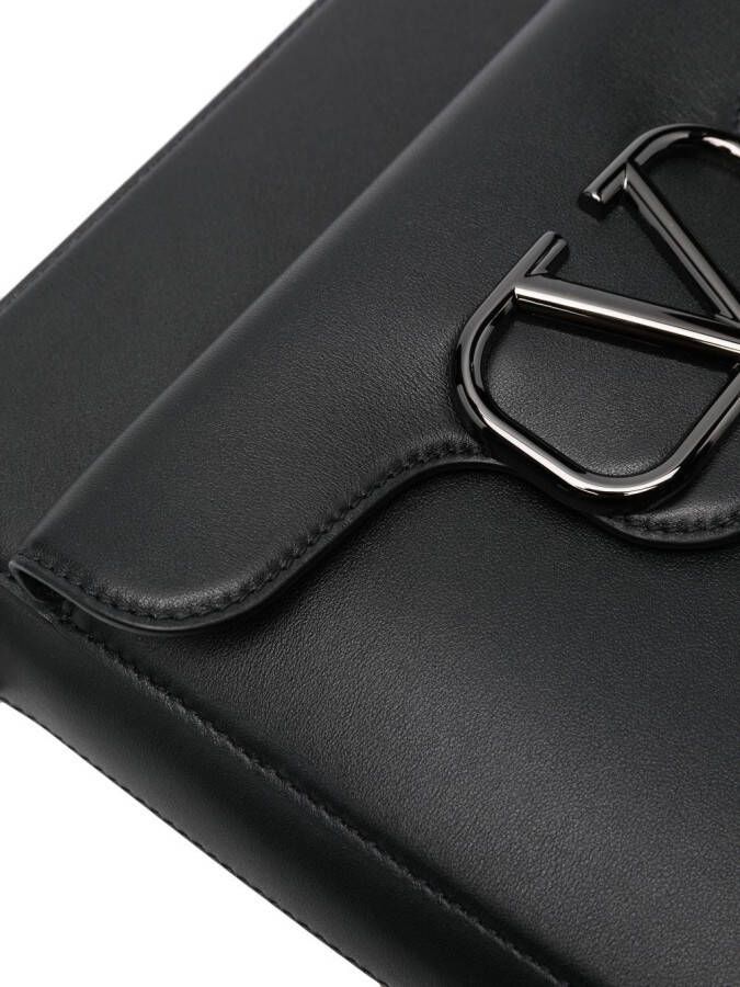 Valentino Garavani VLogo leren messengertas Zwart