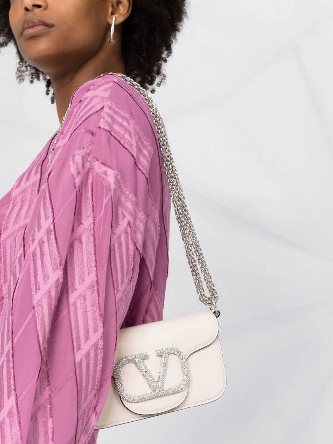Valentino Garavani Locò kleine schoudertas Beige