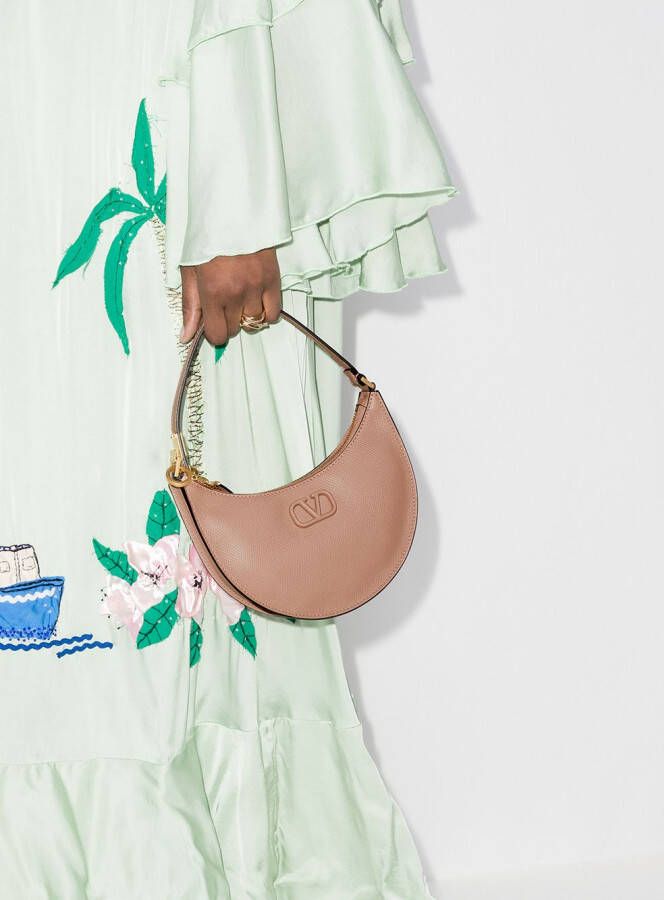 Valentino Garavani VLogo kleine schoudertas Beige