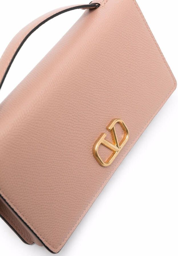 Valentino Garavani VLogo Signature clutch met kettinghengsel Beige
