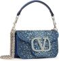 Valentino Garavani Locò kleine denim schoudertas Blauw - Thumbnail 4