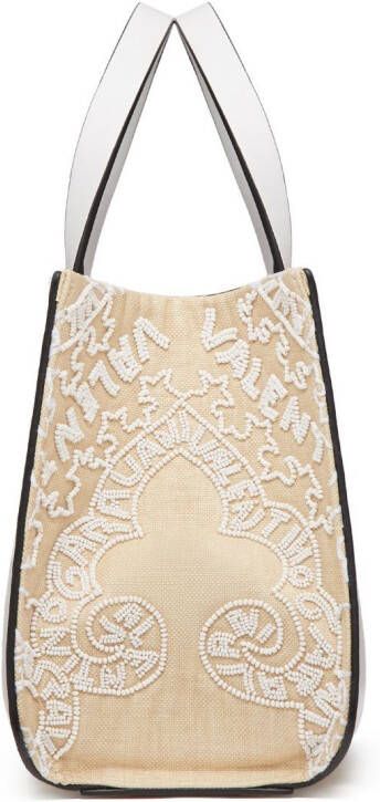 Valentino Garavani VLogo shopper met kralen Beige