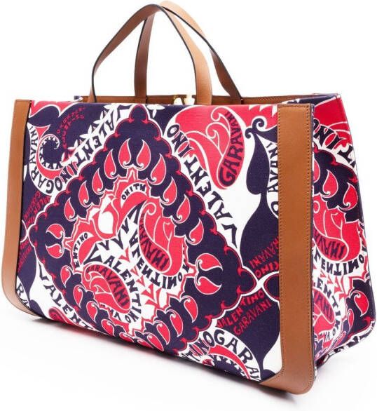 Valentino Garavani VLogo Signature shopper met bandanaprint Blauw