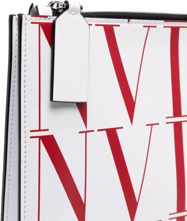 Valentino Garavani VLTN clutch met logoprint Wit