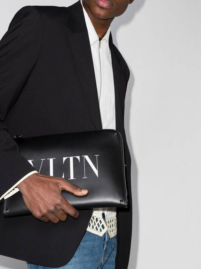 Valentino Garavani Vltn leren buidel Zwart