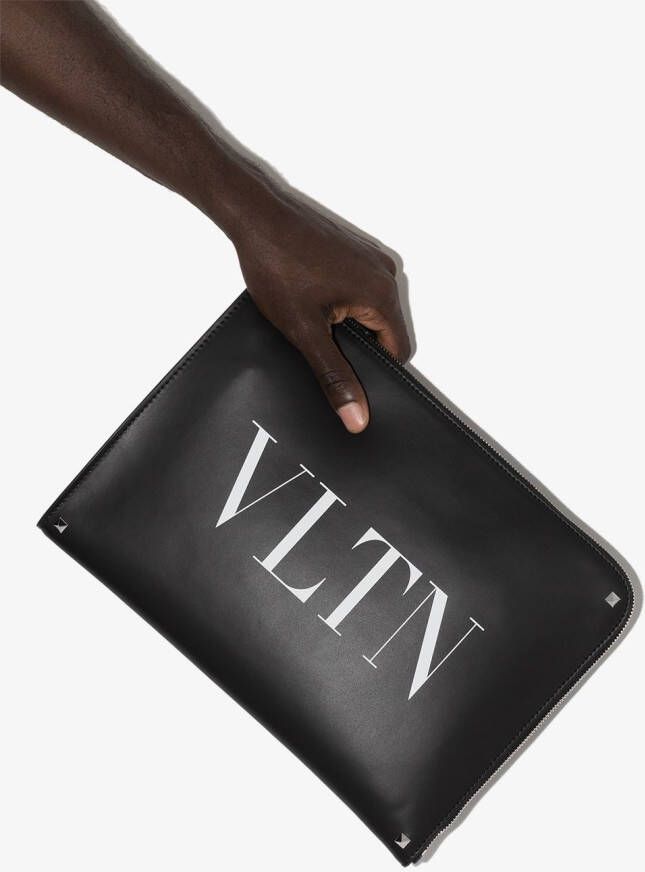 Valentino Garavani Vltn leren buidel Zwart