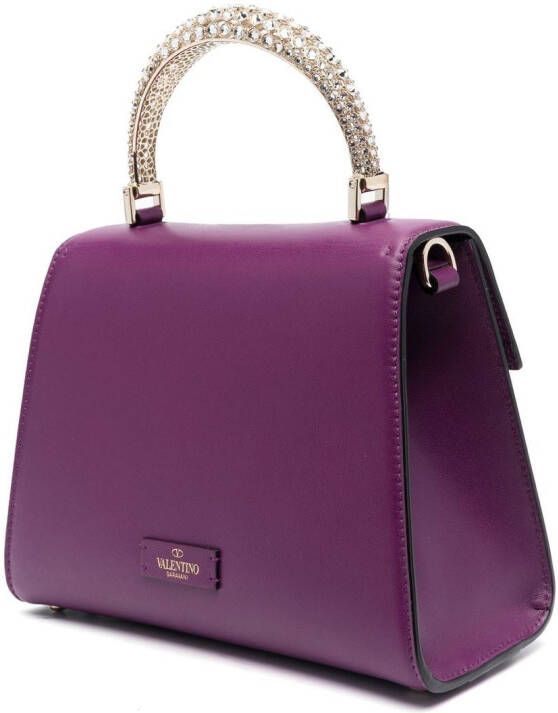 Valentino Garavani VSling shopper verfraaid met kristallen Paars