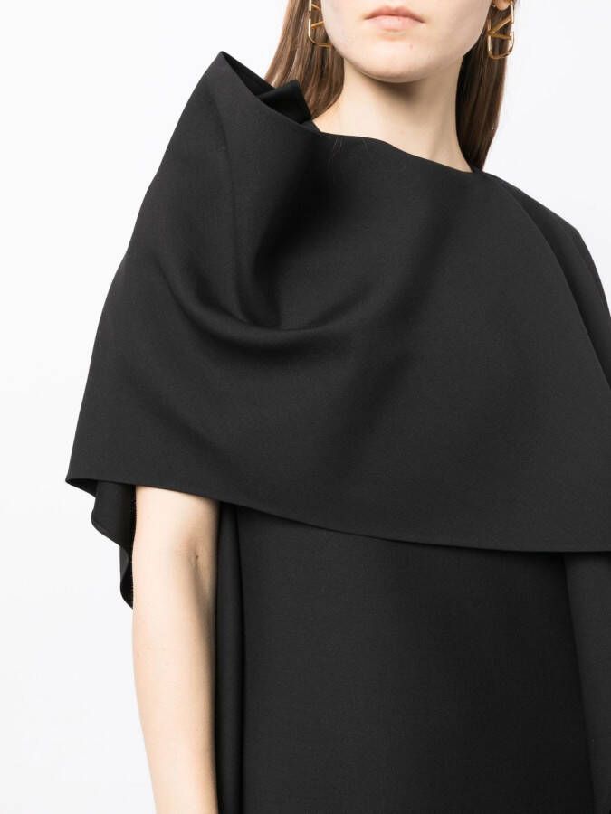 Valentino Garavani Gedrapeerde midi-jurk Zwart