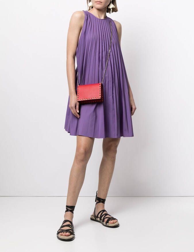 Valentino Garavani Geplooide mini-jurk Paars