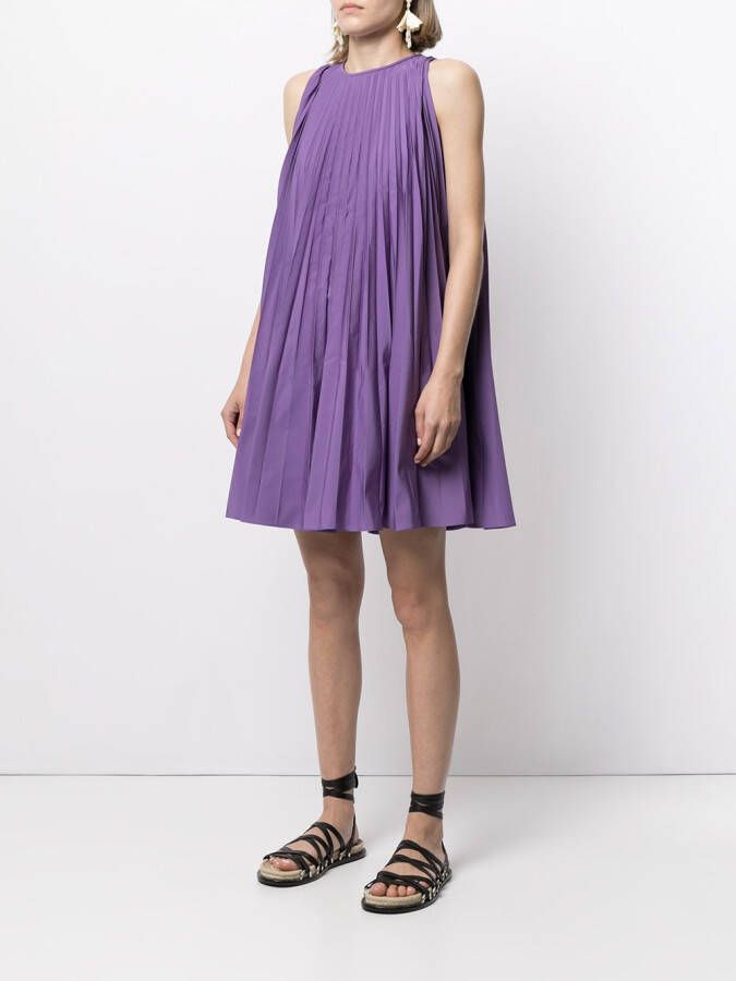 Valentino Garavani Geplooide mini-jurk Paars