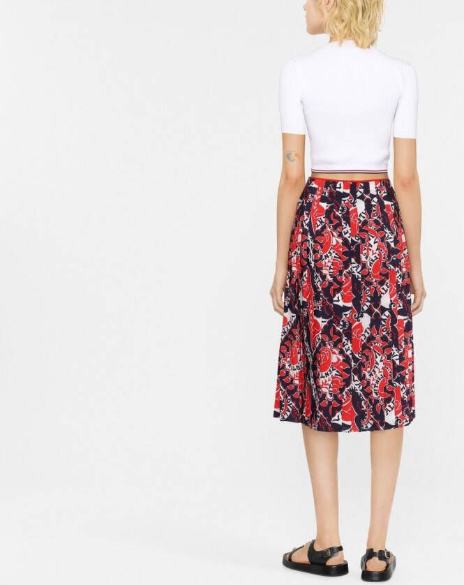 Valentino Garavani Geplooide rok Rood