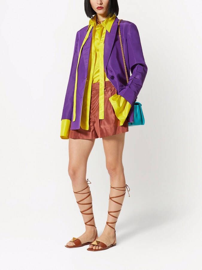 Valentino Garavani Geplooide shorts Bruin