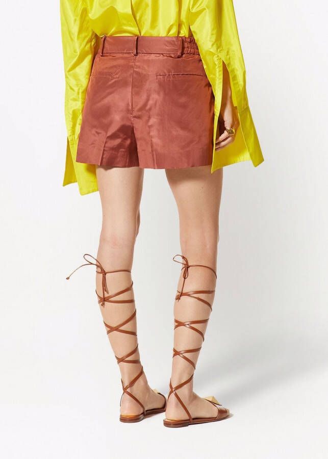 Valentino Garavani Geplooide shorts Bruin