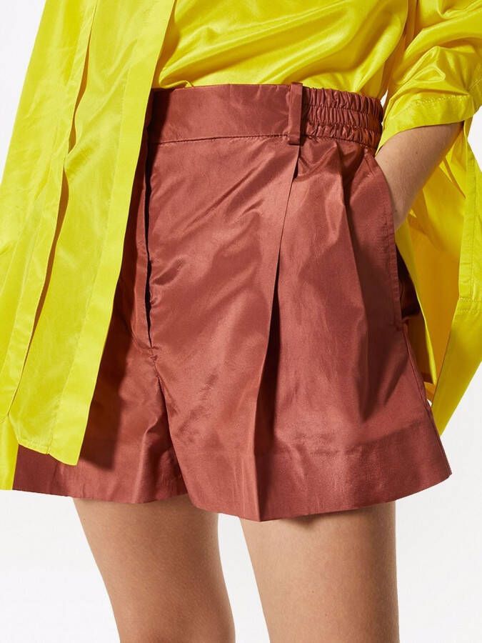 Valentino Garavani Geplooide shorts Bruin