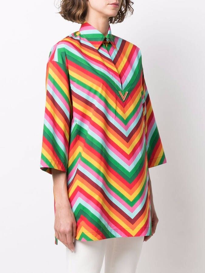 Valentino Garavani Gestreepte blouse Rood