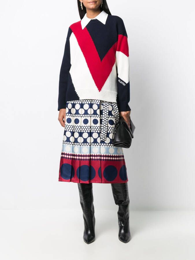 Valentino Garavani Gestreepte rok Blauw