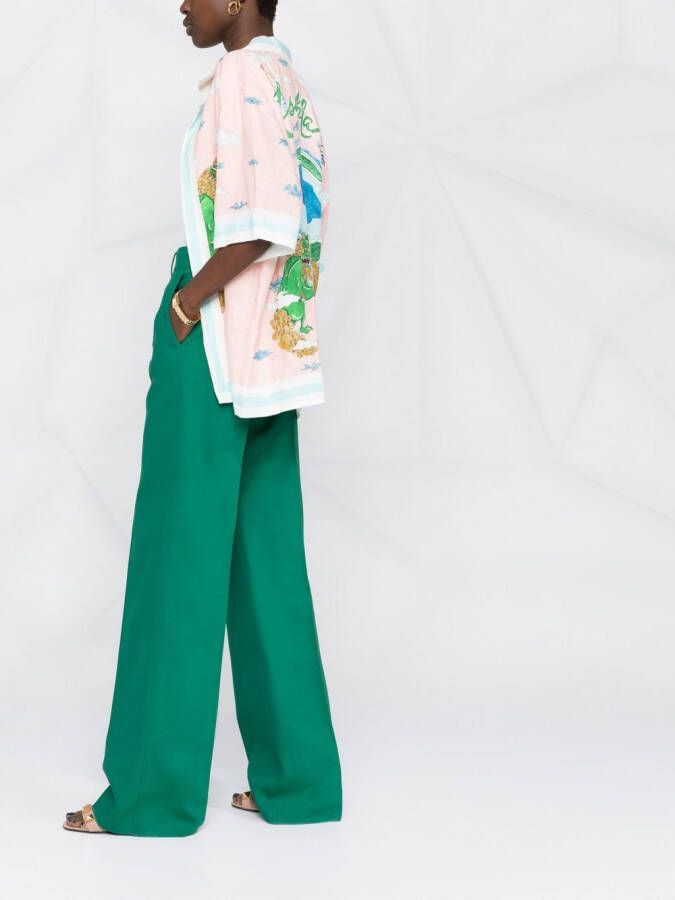 Valentino Garavani High waist broek Groen