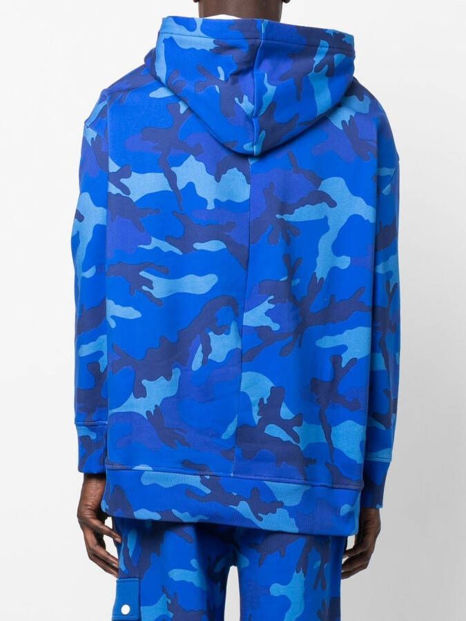 Valentino Garavani Hoodie met camouflageprint Blauw