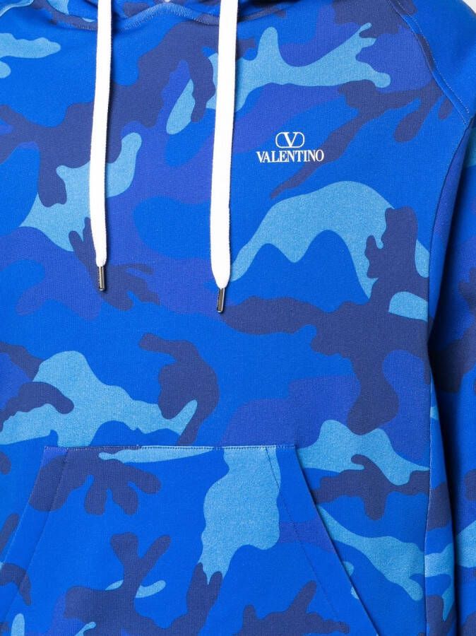 Valentino Garavani Hoodie met camouflageprint Blauw