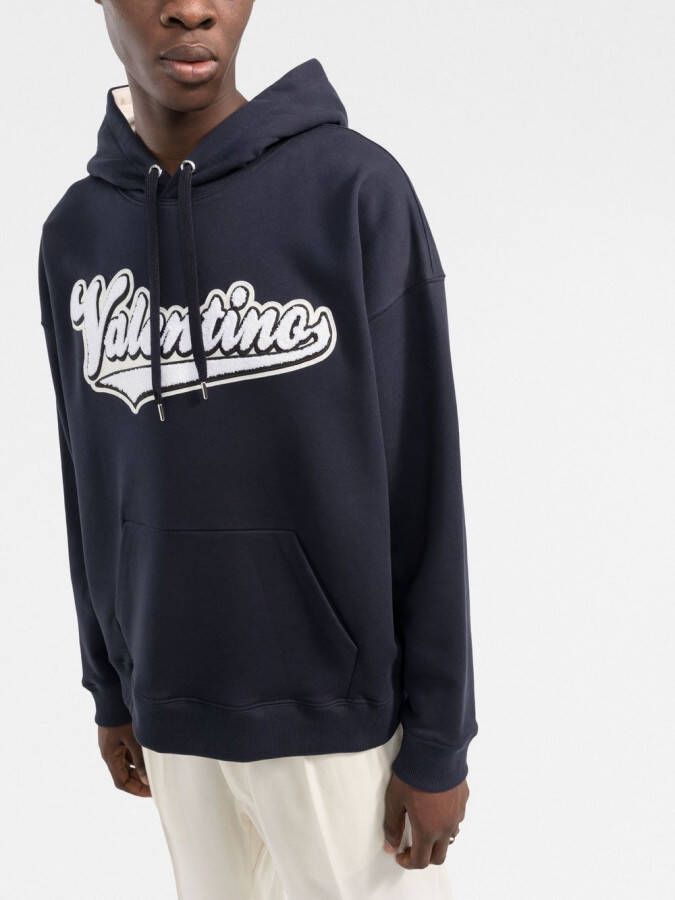 Valentino Garavani Hoodie met geborduurd logo Blauw
