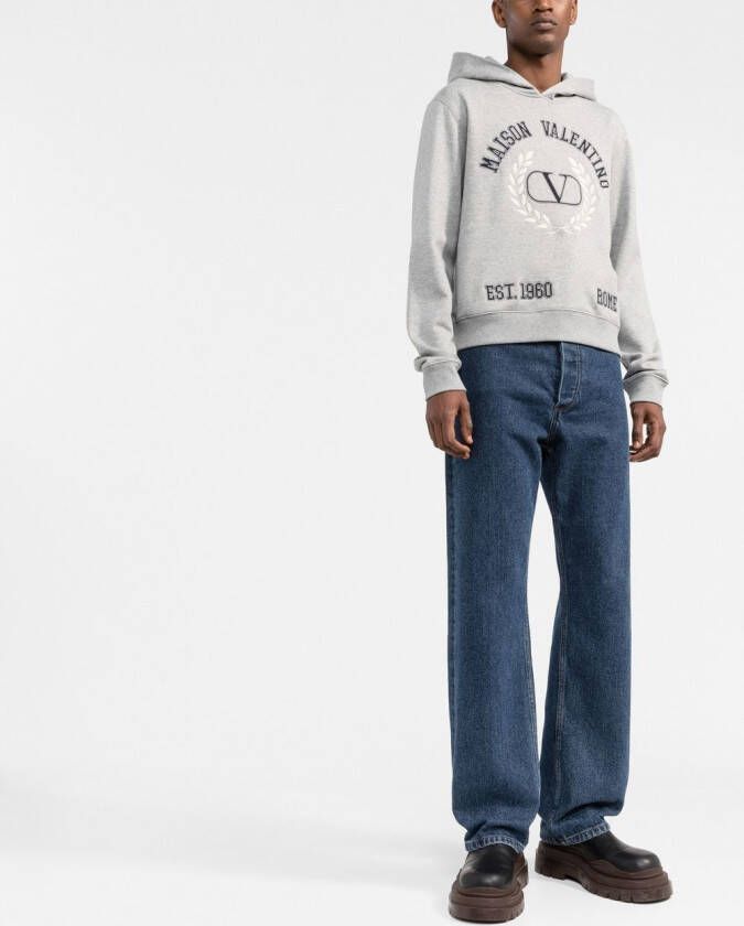 Valentino Garavani Hoodie met geborduurd logo Grijs