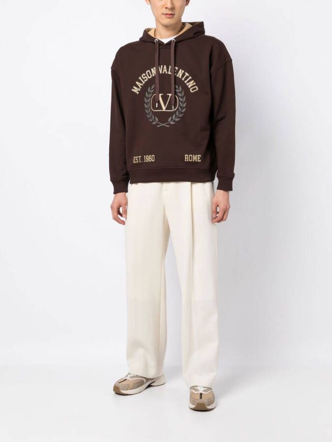 Valentino Garavani Hoodie met logoprint Bruin