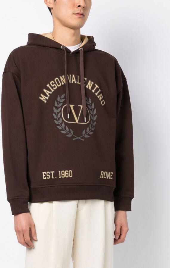 Valentino Garavani Hoodie met logoprint Bruin