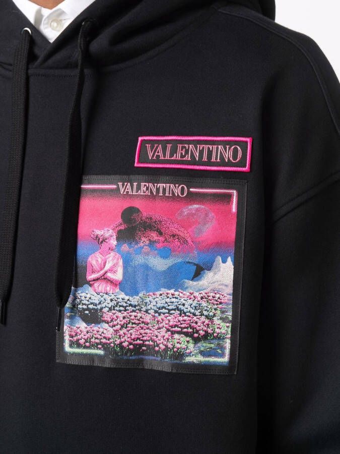 Valentino Garavani Hoodie met patch Zwart