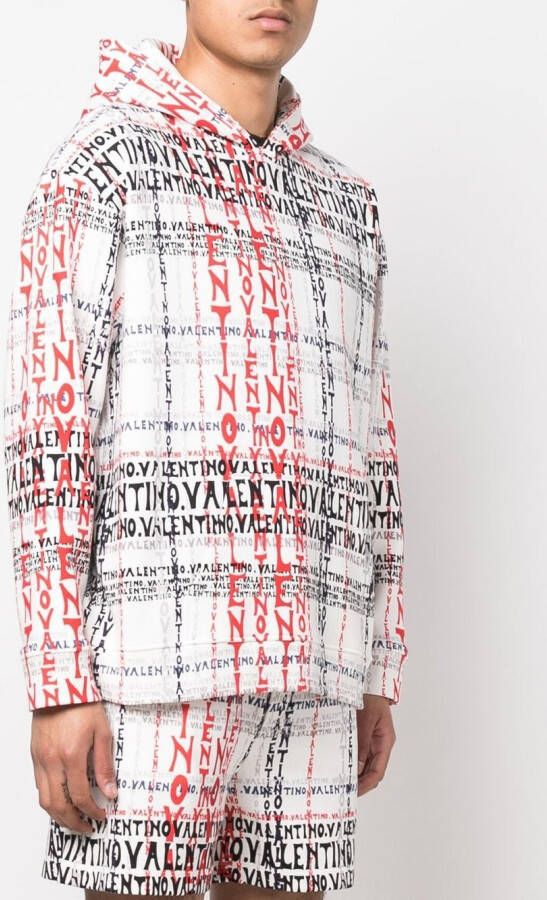 Valentino Garavani Hoodie van katoenmix Wit