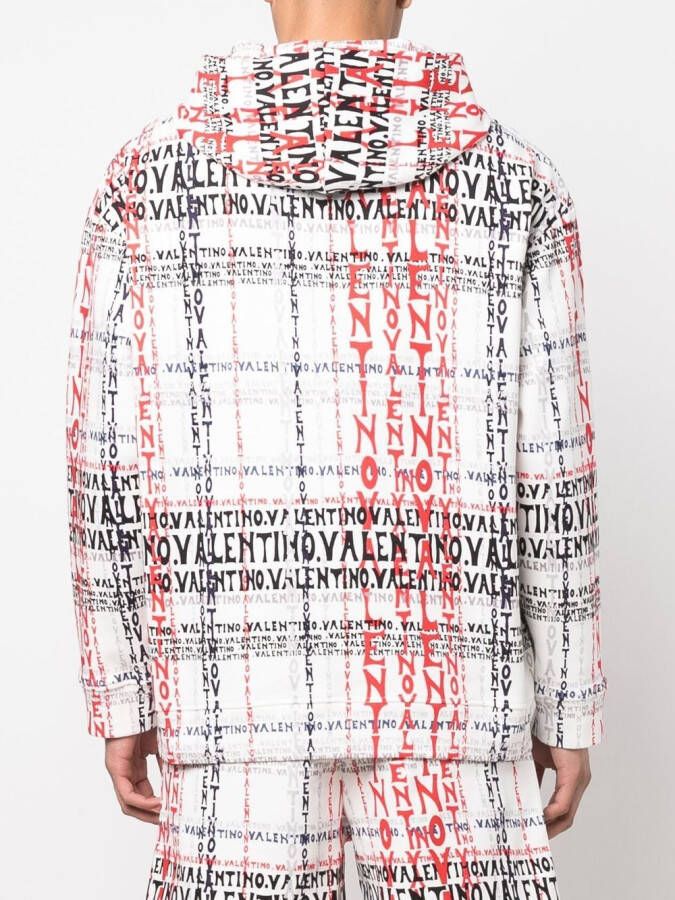 Valentino Garavani Hoodie van katoenmix Wit