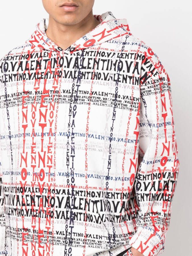 Valentino Garavani Hoodie van katoenmix Wit