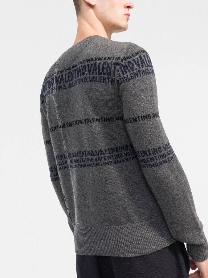 Valentino Garavani Intarsia trui Grijs
